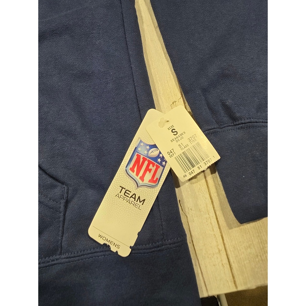 NFL Team Apparel Seattle Seahawks Womens Navy Blue Full Zip Hoodie Small NWT - Picture 3 of 10